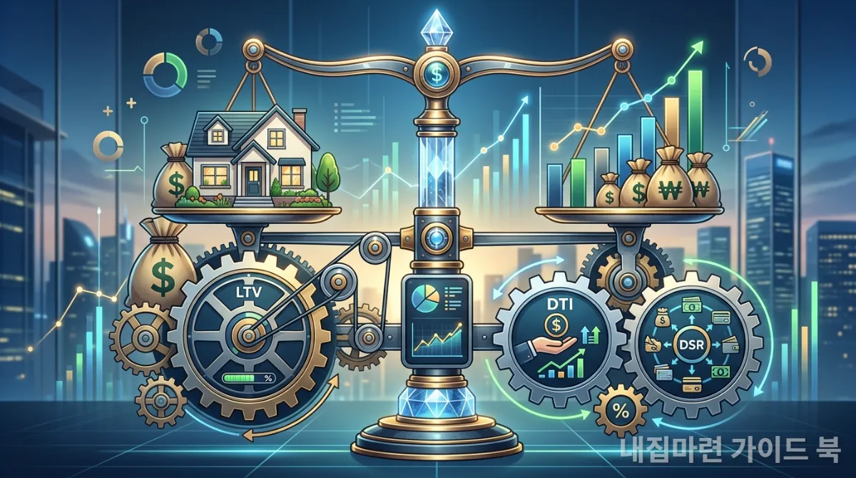 LTV, DTI, DSR 규제를 시각적으로 설명하는 인포그래픽