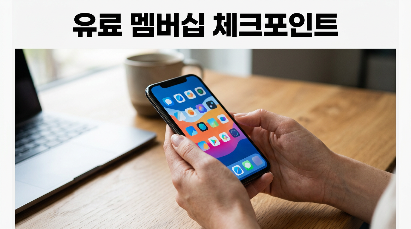 유료 멤버십 앱을 확인하는 스마트폰 화면
