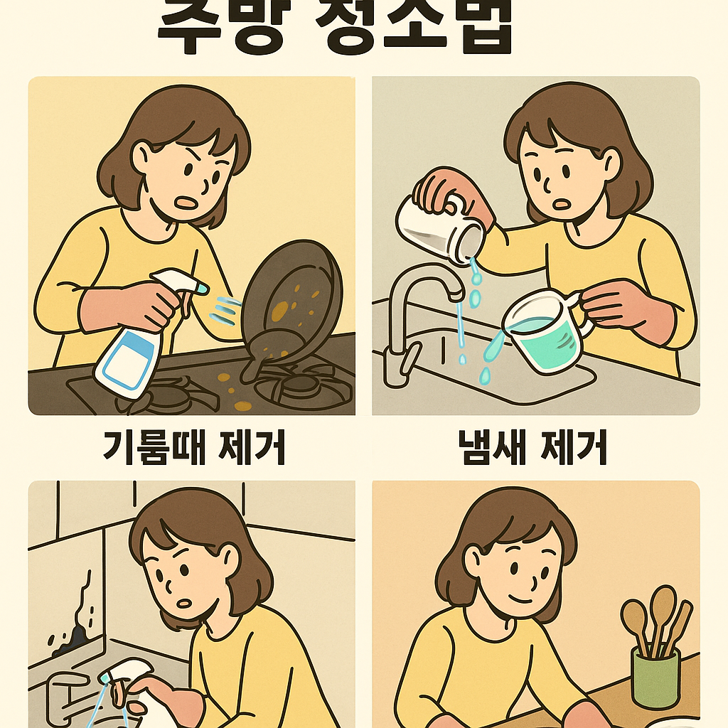 기름때, 냄새, 곰팡이까지 한 번에 정리하는 주방 청소법