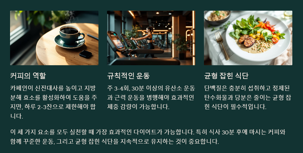 커피만 으론 살을 뺄 수 없다