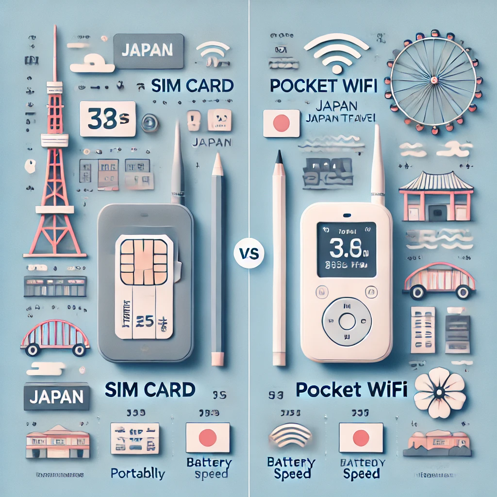 유심과 포켓 와이파이 비교 이미지