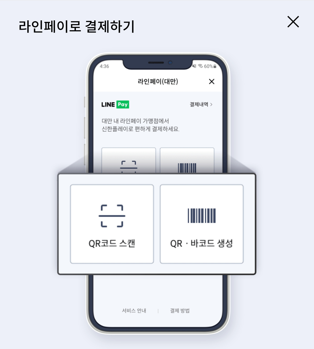 Step1. 라인페이 결제 선택하기