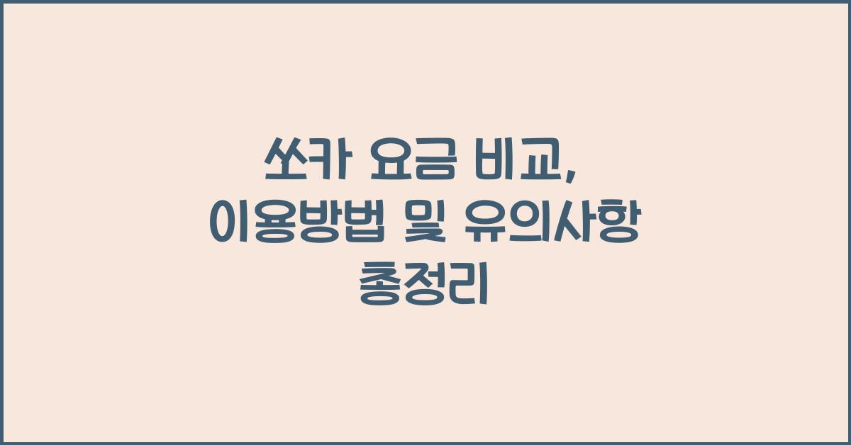 쏘카 요금