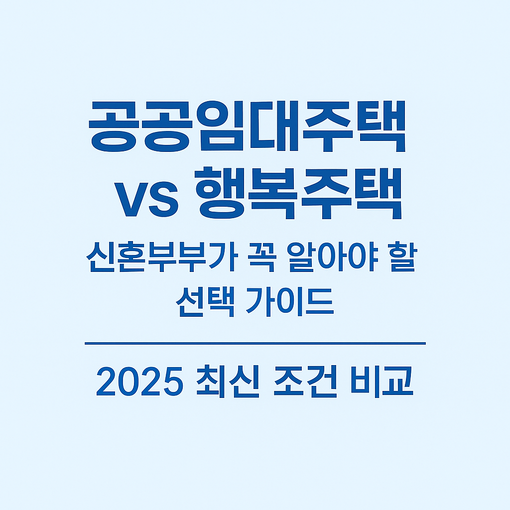 [공공임대주택 vs 행복주택] 신혼부부가 꼭 알아야 할 선택 가이드｜2025 최신 조건 비교