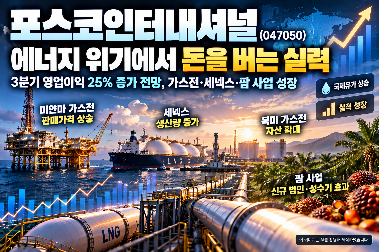 포스코인터내셔널 미얀마 가스전·세넥스 증산과 팜 사업 성장에 따른 실적 전망