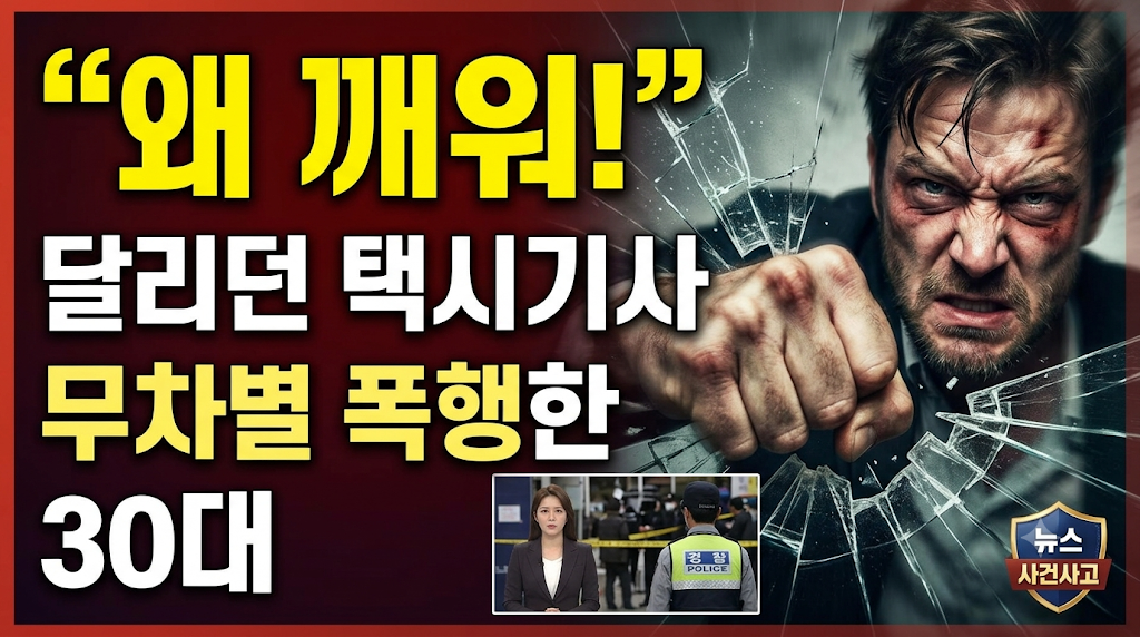달리던 택시기사 무차별 폭행한 30대