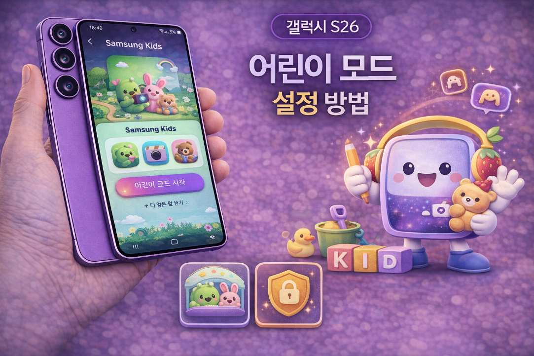 갤럭시 S26 어린이 모드 설정하고 사용하는 방법 설명 이미지
