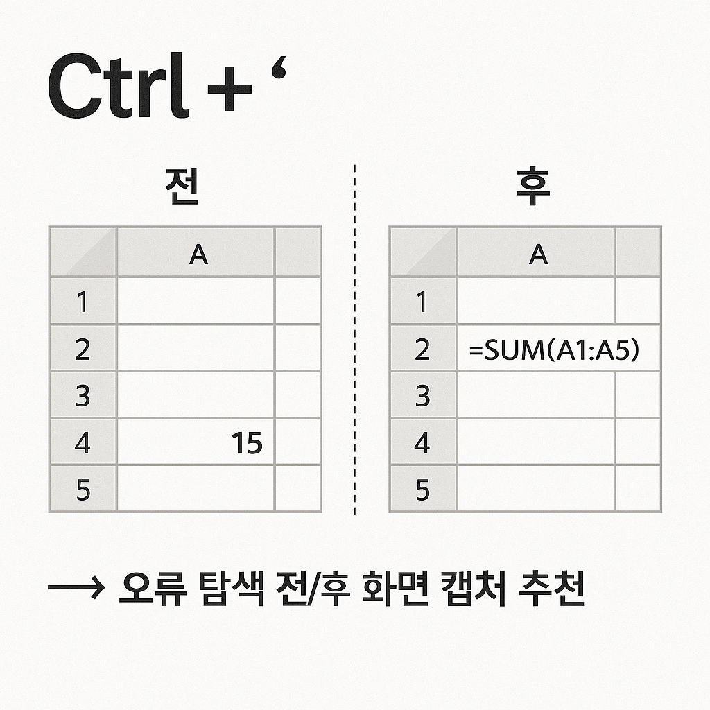 수식 단축키 실무 활용 예시