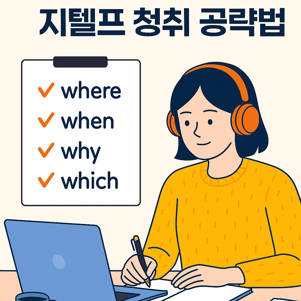 지텔프 청취 실전 전략 요약 인포그래픽