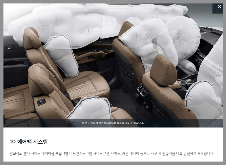 2024 쏘렌토 첨단 10 에어백