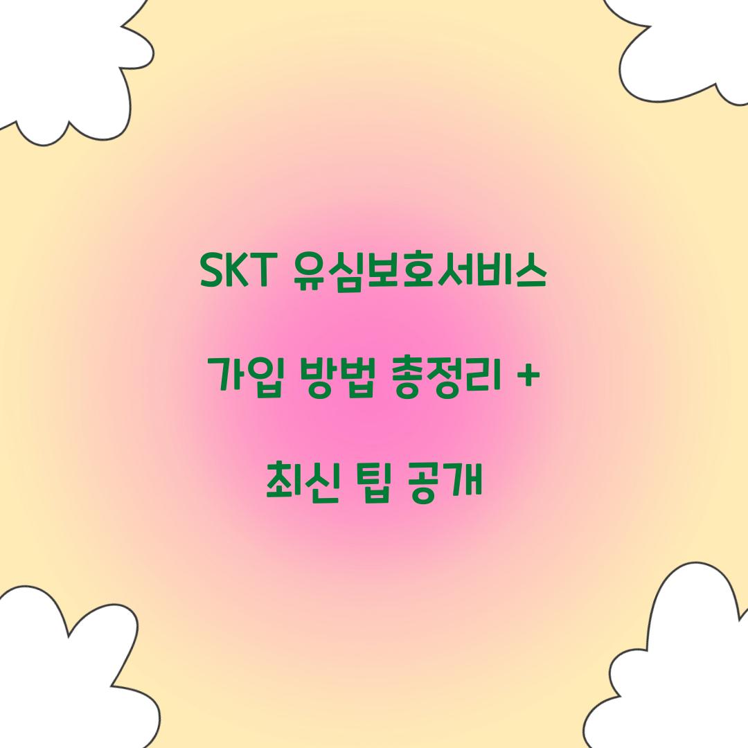 SKT 유심보호서비스 가입 방법 총정리