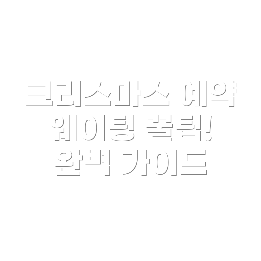 크리스마스 예약