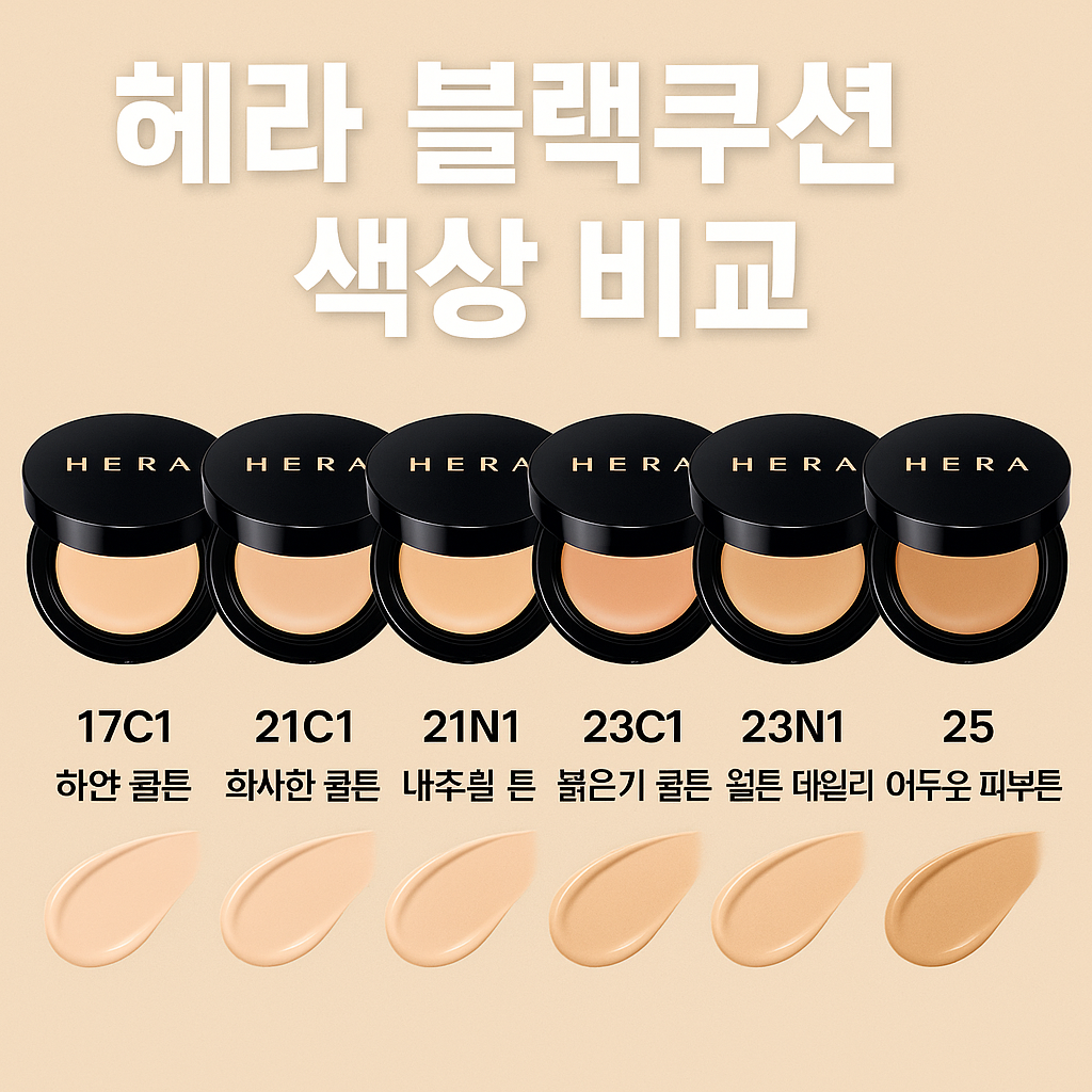 ✨“헤라 블랙쿠션 색상 비교 17·21·23·25|리필·파운데이션·후기까지 2026 성공 가이드”