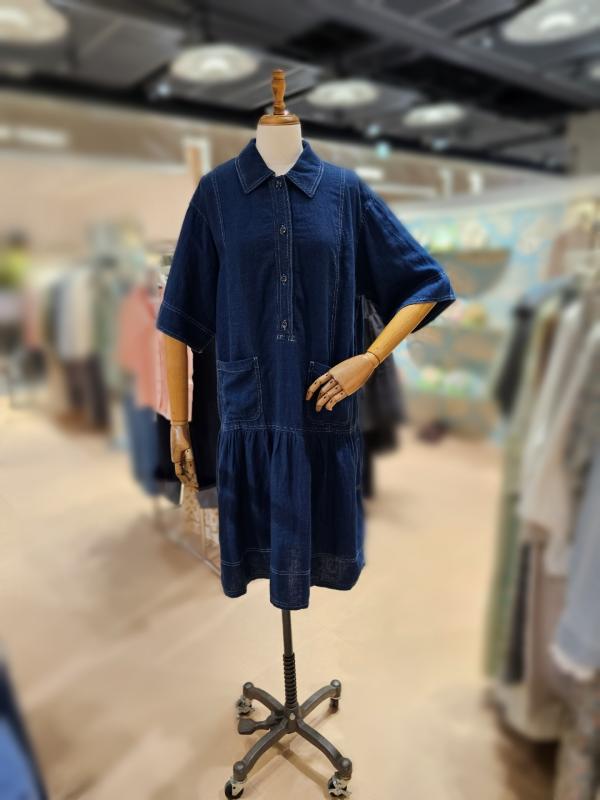 써스데이아일랜드 여성 데님 카라 미니 원피스 T234MOP307W