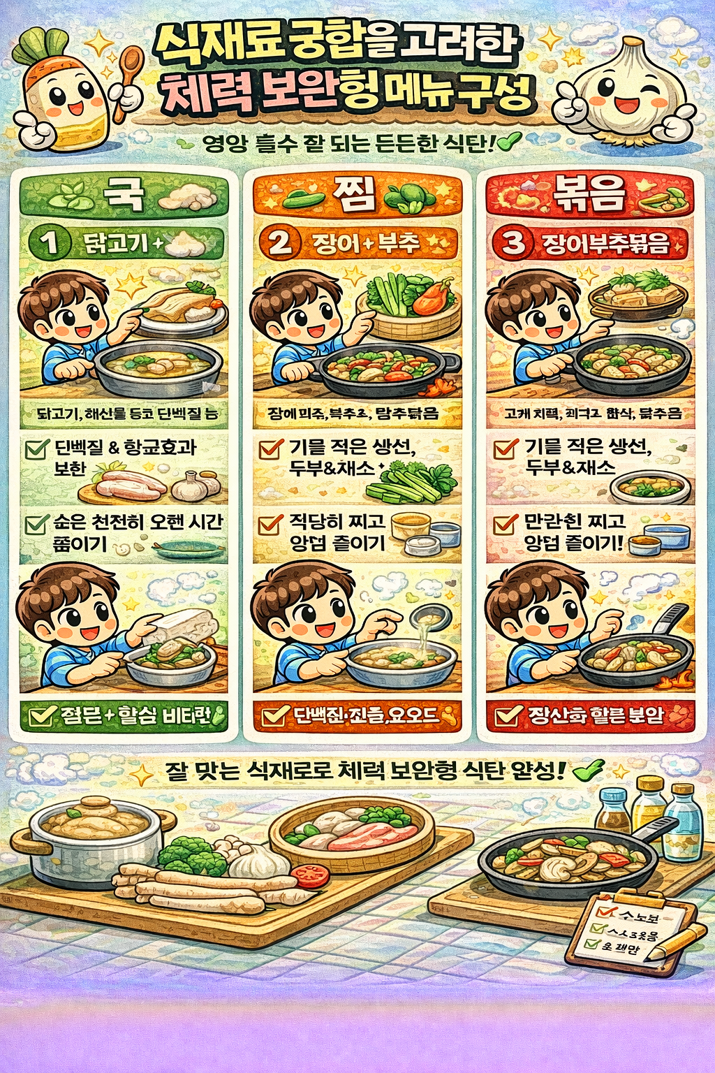 식재료 궁합을 고려한 체력 보완형 메뉴 구성