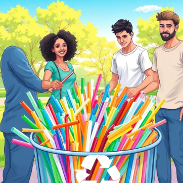 플라스틱빨대분리수거그림