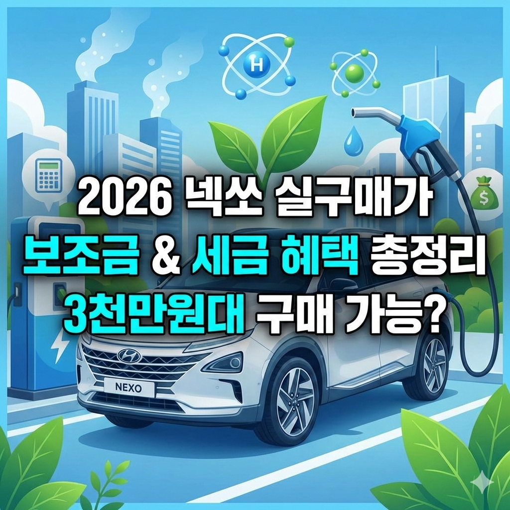 2026년 넥쏘 실구매가 계산과 취등록세 세금 혜택 얼마일까?