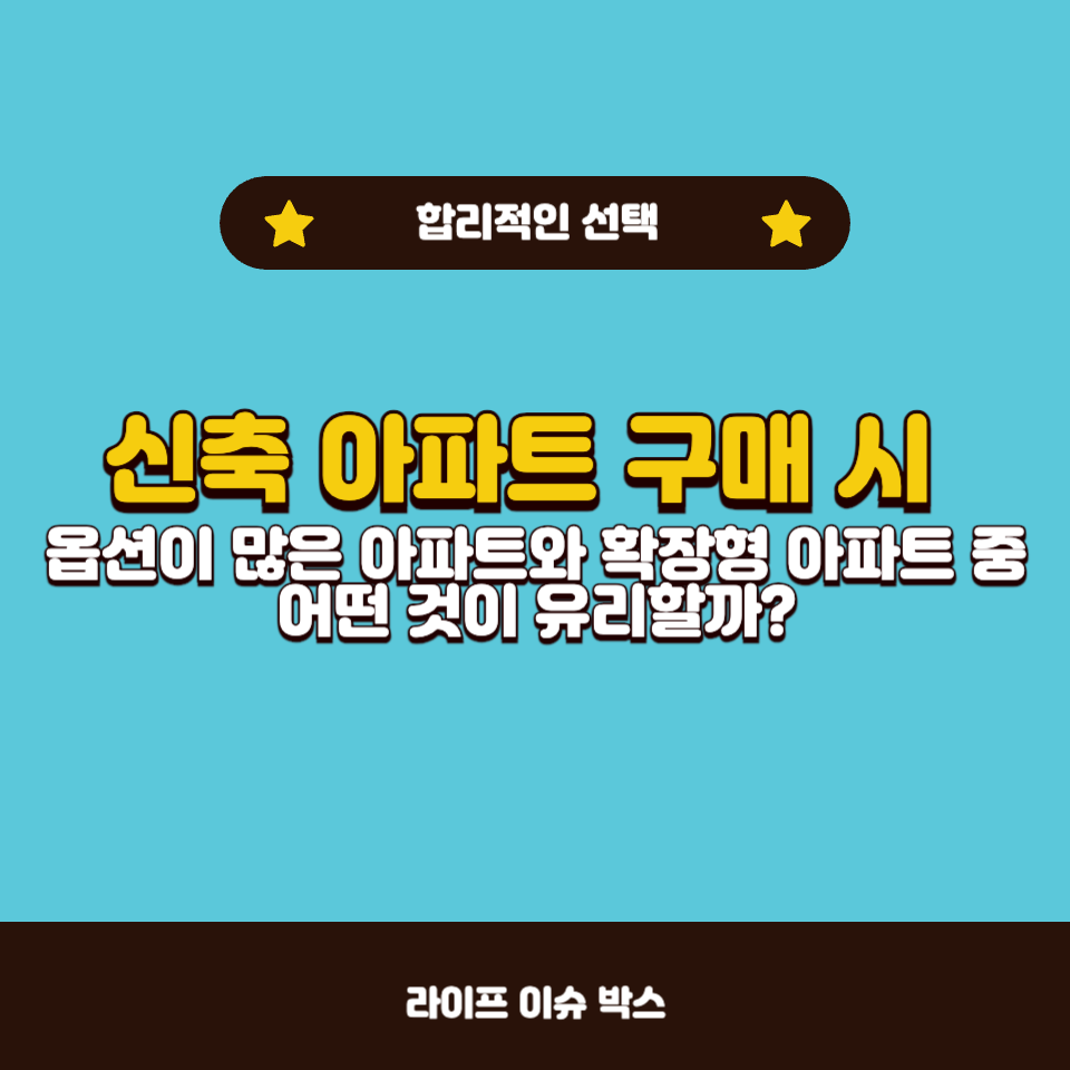 신축 아파트 구매, 옵션 많은 아파트 vs 확장형 아파트