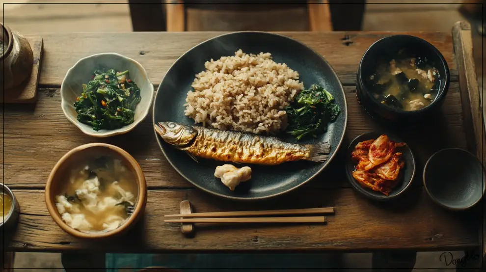 이명에-좋은-음식들로-차린-정갈한-밥상-예시-사진