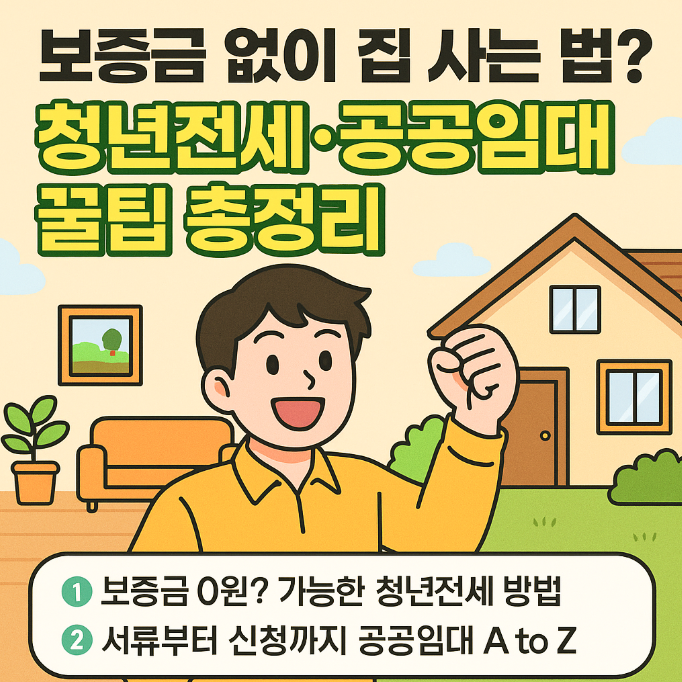 보증금 없이 집 사는 법? 청년전세·공공임대 꿀팁 총정리 (2025년 최신판)