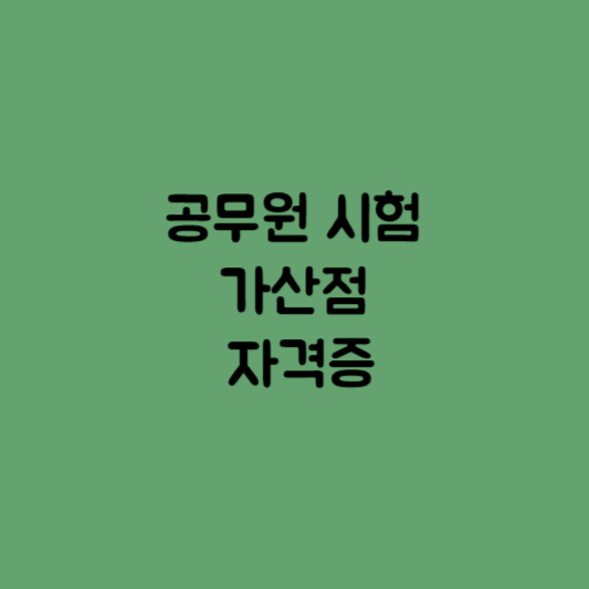 공무원 시험 자격증