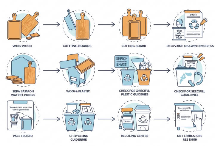 주방에서 도마 청소하는 가족