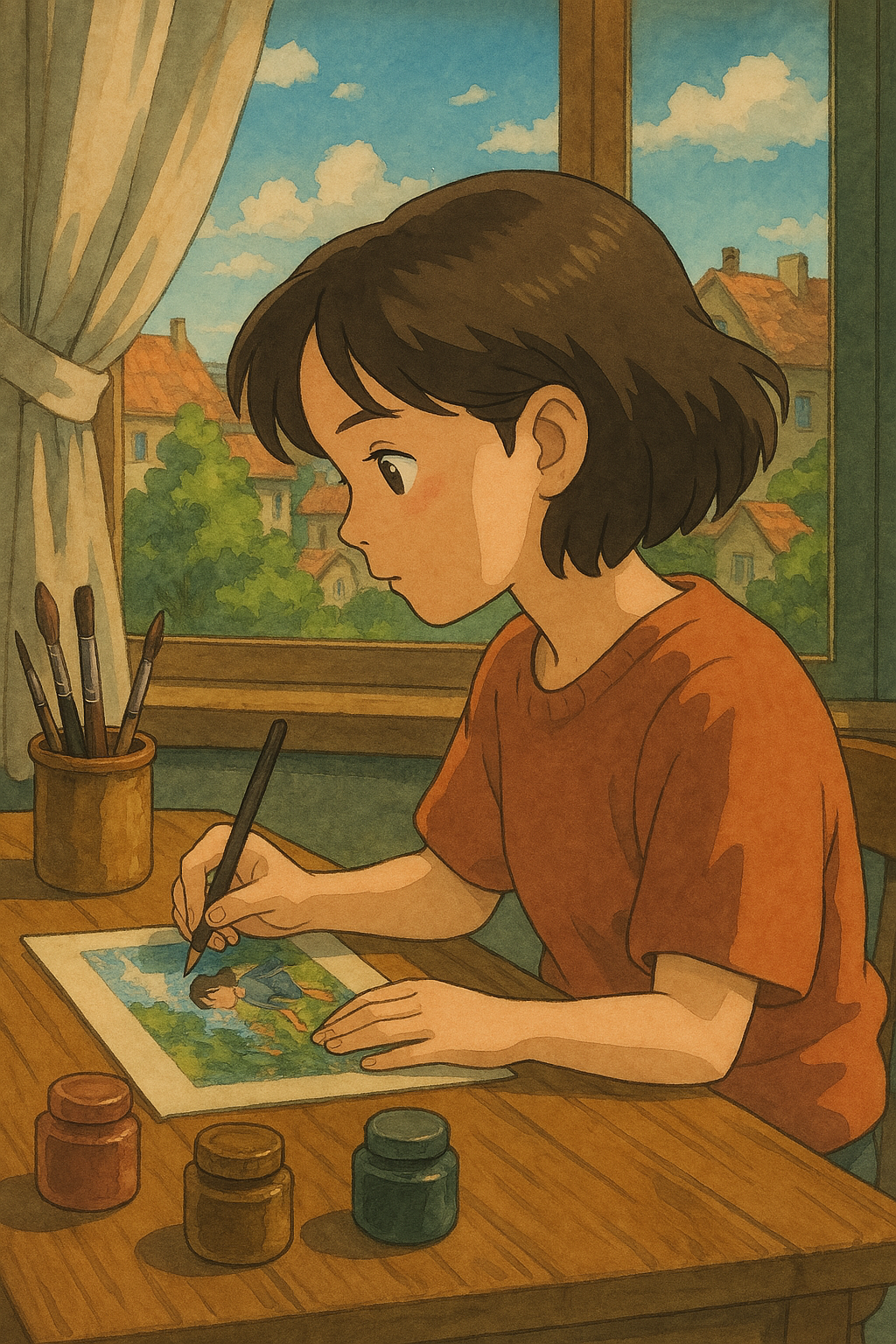 그림 그리는 소녀