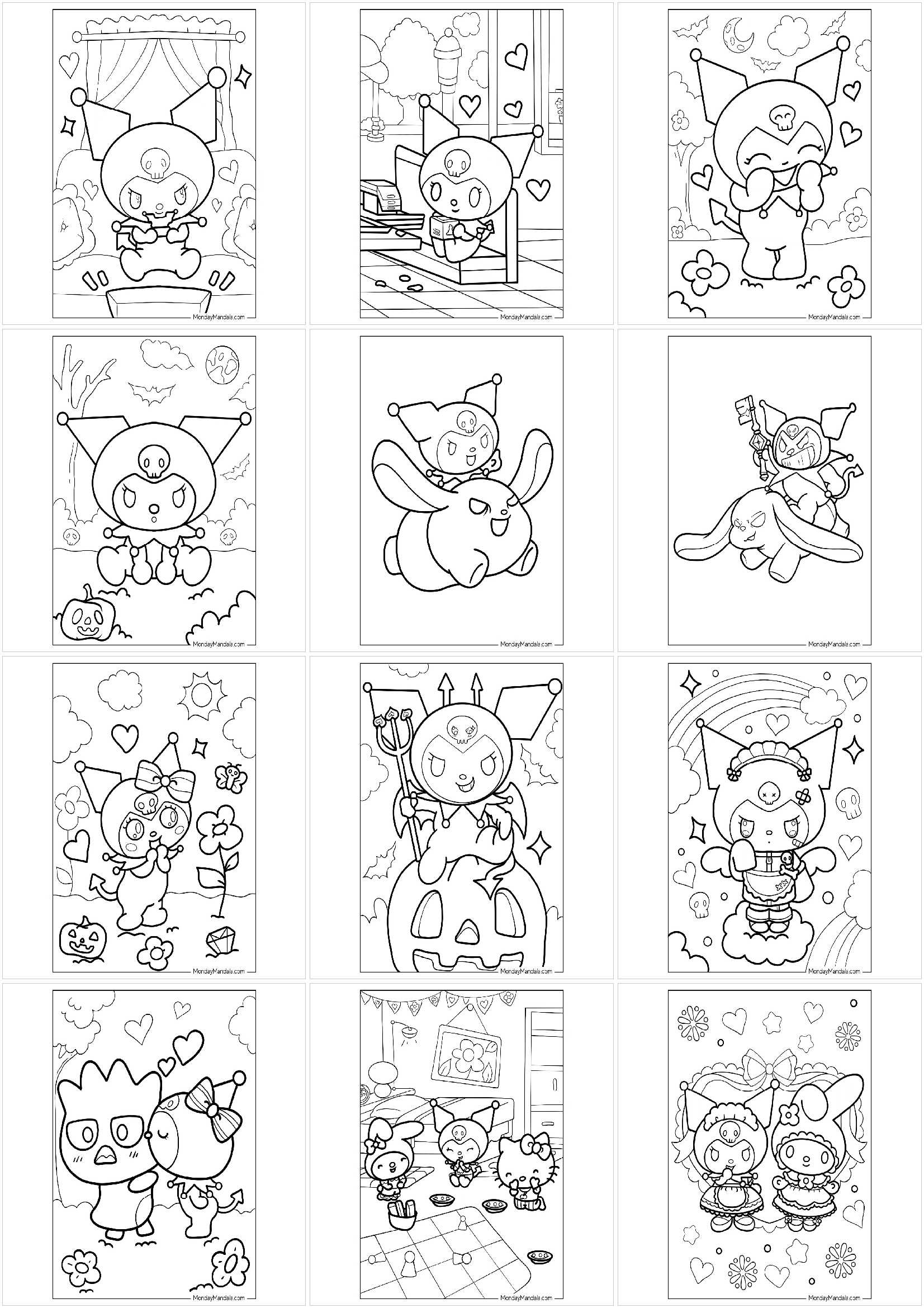 산리오 쿠로미 색칠공부 도안