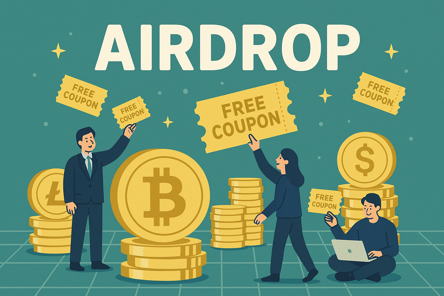 에어드랍이라는 무료 쿠폰을 나눠주는 코인 시장의 모습