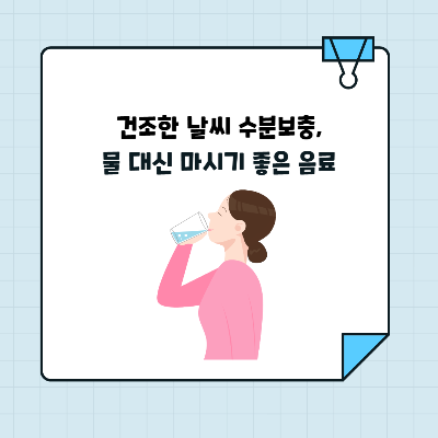 건조한 날씨 수분보충, 물 대신 마시기 좋은 음료