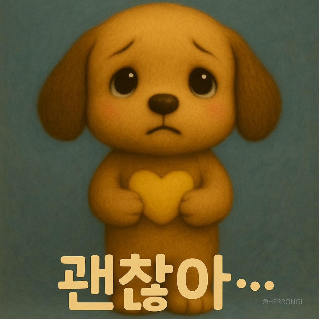 괜찮다고 말해주는 듯한 따뜻한 위로의 눈빛