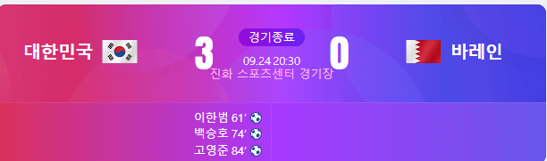 바레인전 3-0