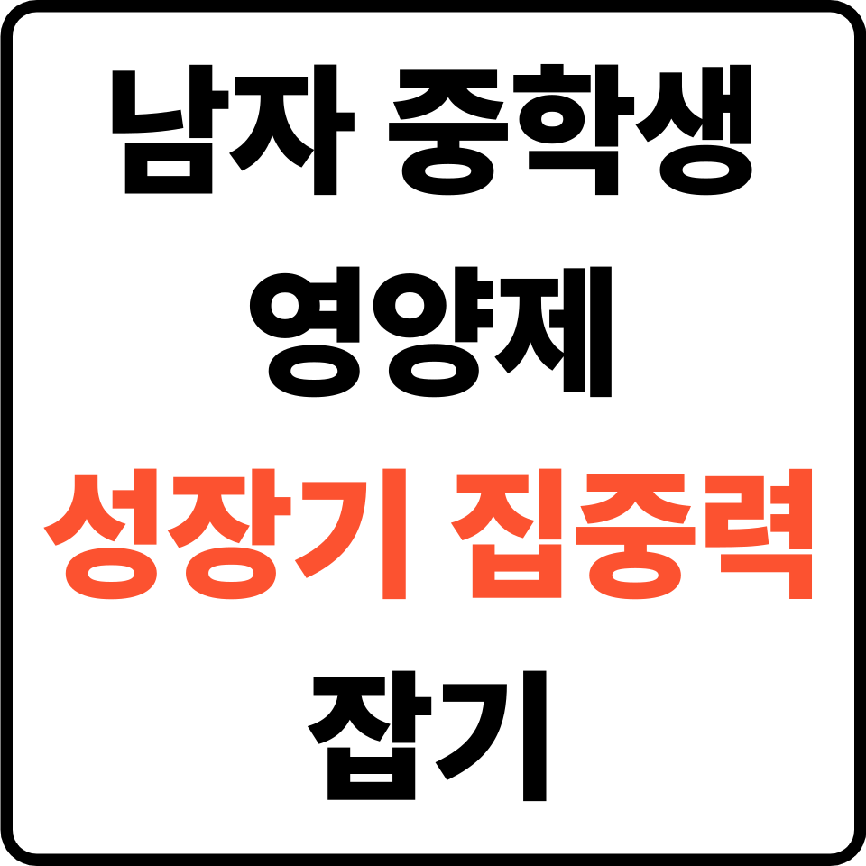 남자 중학생 영양제 추천|성장기 집중력까지 잡는 핵심 포인트