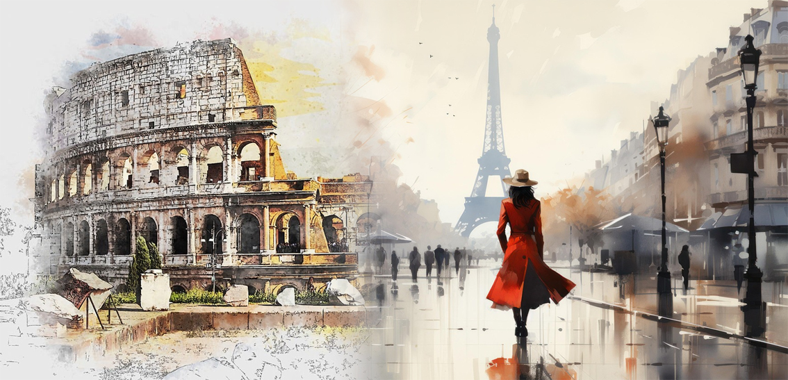 로마와 파리 분위기 비교