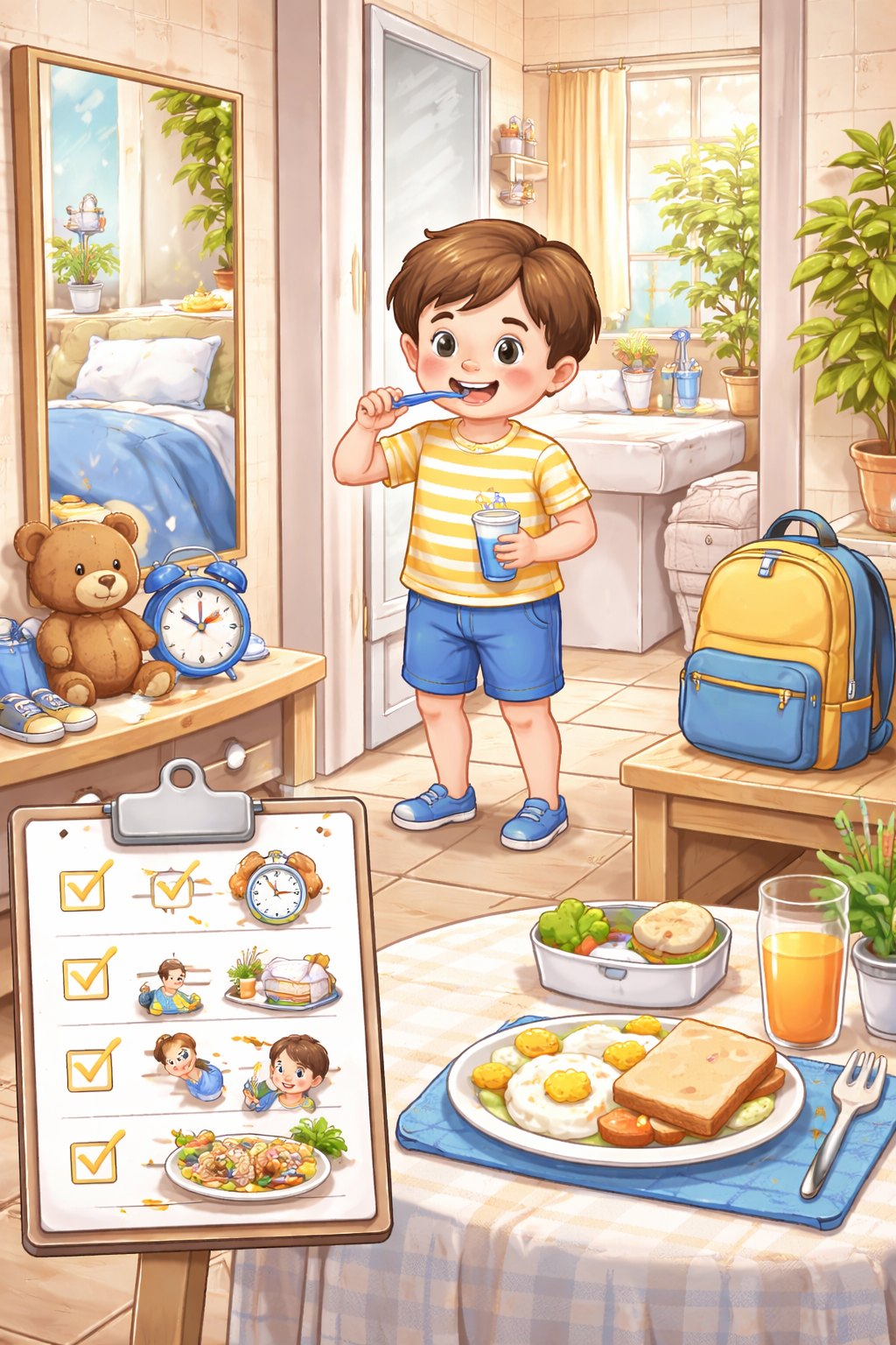 어린이 아침 준비 습관 만드는 방법 관련 사진