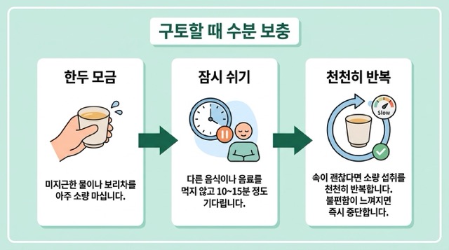 구토 시 수분 보충 방법