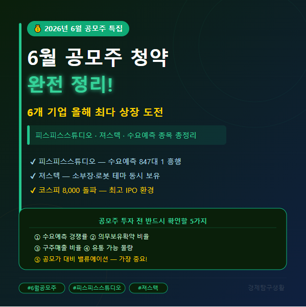 2026년 6월 공모주 청약 일정 완전 정리