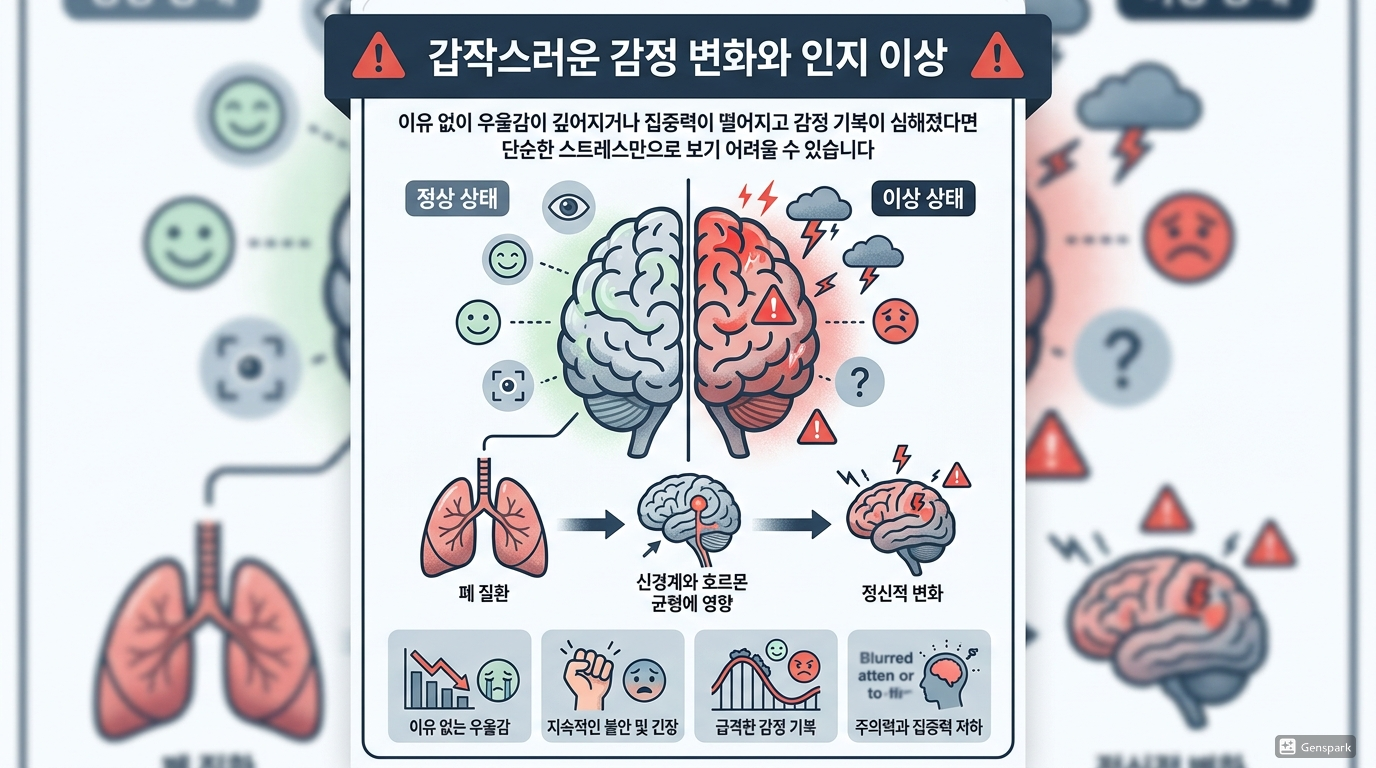 갑작스러운 감정 변화와 인지 이상