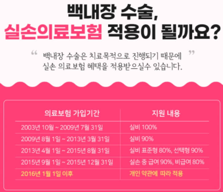 백내장 수술 실손