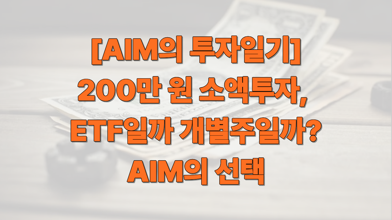[AIM의 투자일기] 200만 원 소액투자, ETF일까 개별주일까 고민하는 글