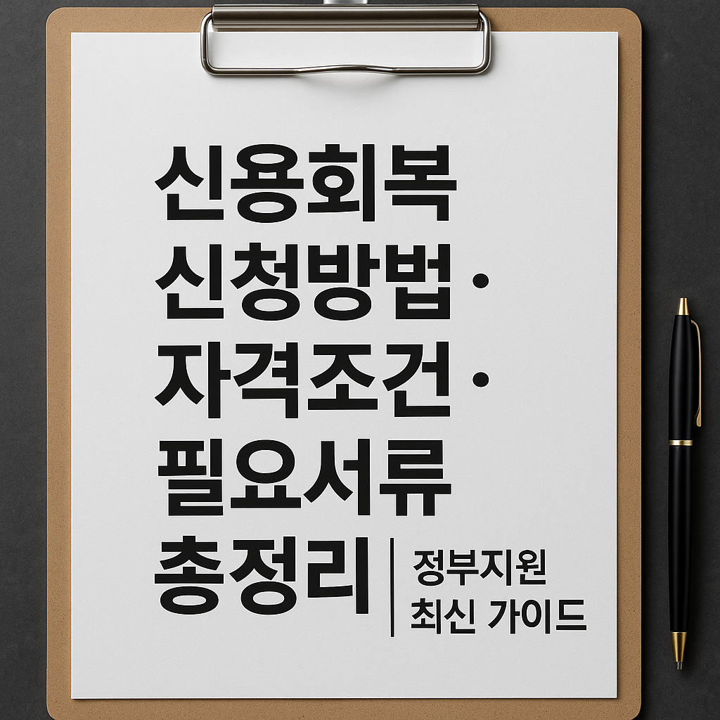 신용회복 신청방법&middot;자격조건&middot;필요서류 총정리｜정부지원 최신 가이드