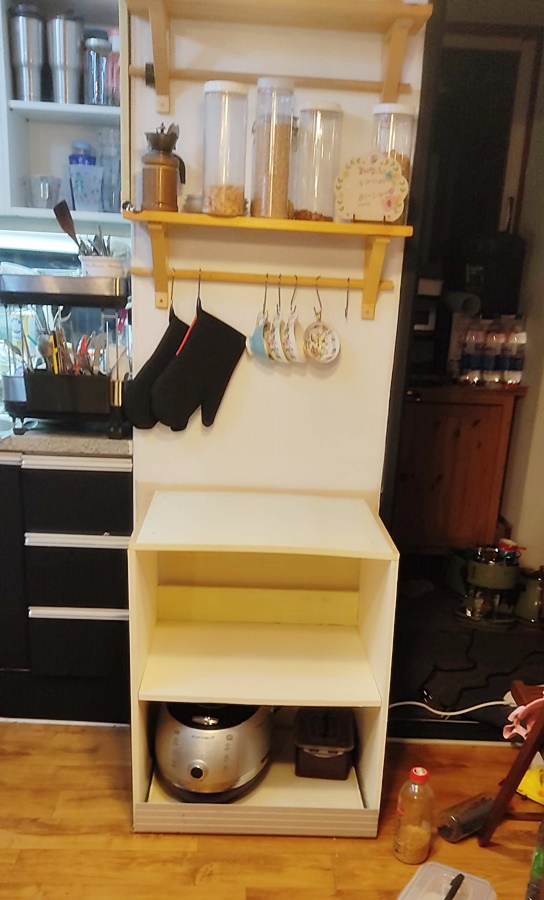 옆을 보고있던 레인지장을 정면을 보게 배치