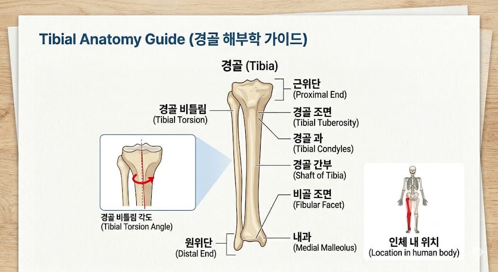 경골 뼈 해부학적 사진