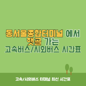 동서울종합터미널에서 햇골 방향 고속버스_시외버스 시간표 최신정보