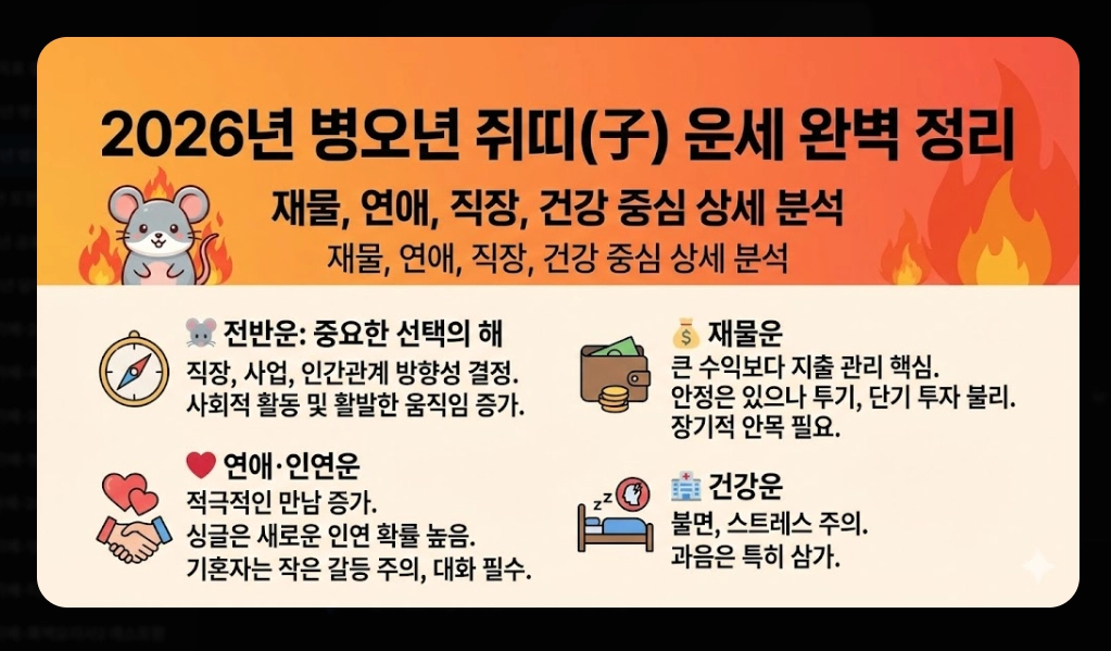 2026년 병오년 새해 운세 완벽 정리
