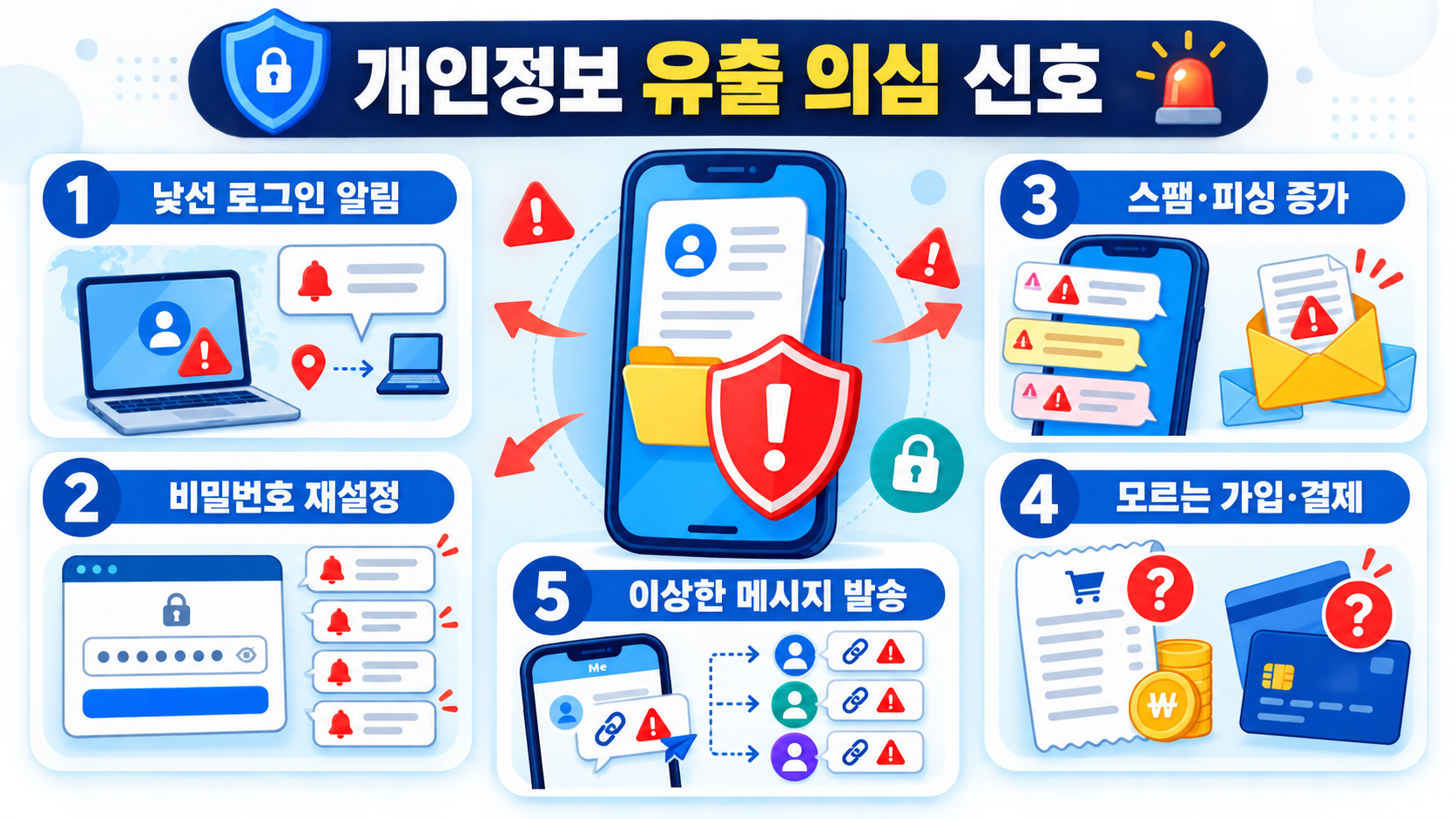 개인정보 유출 의심 신호 5가지