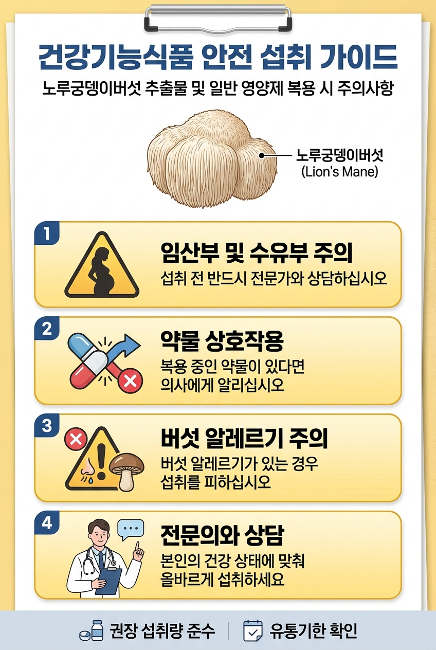 노루궁뎅이버섯 영양제 추천 제형 비교 생버섯 분말 캡슐