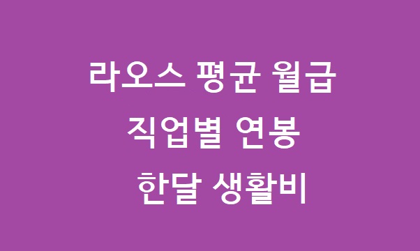 라오스 평균 월급
