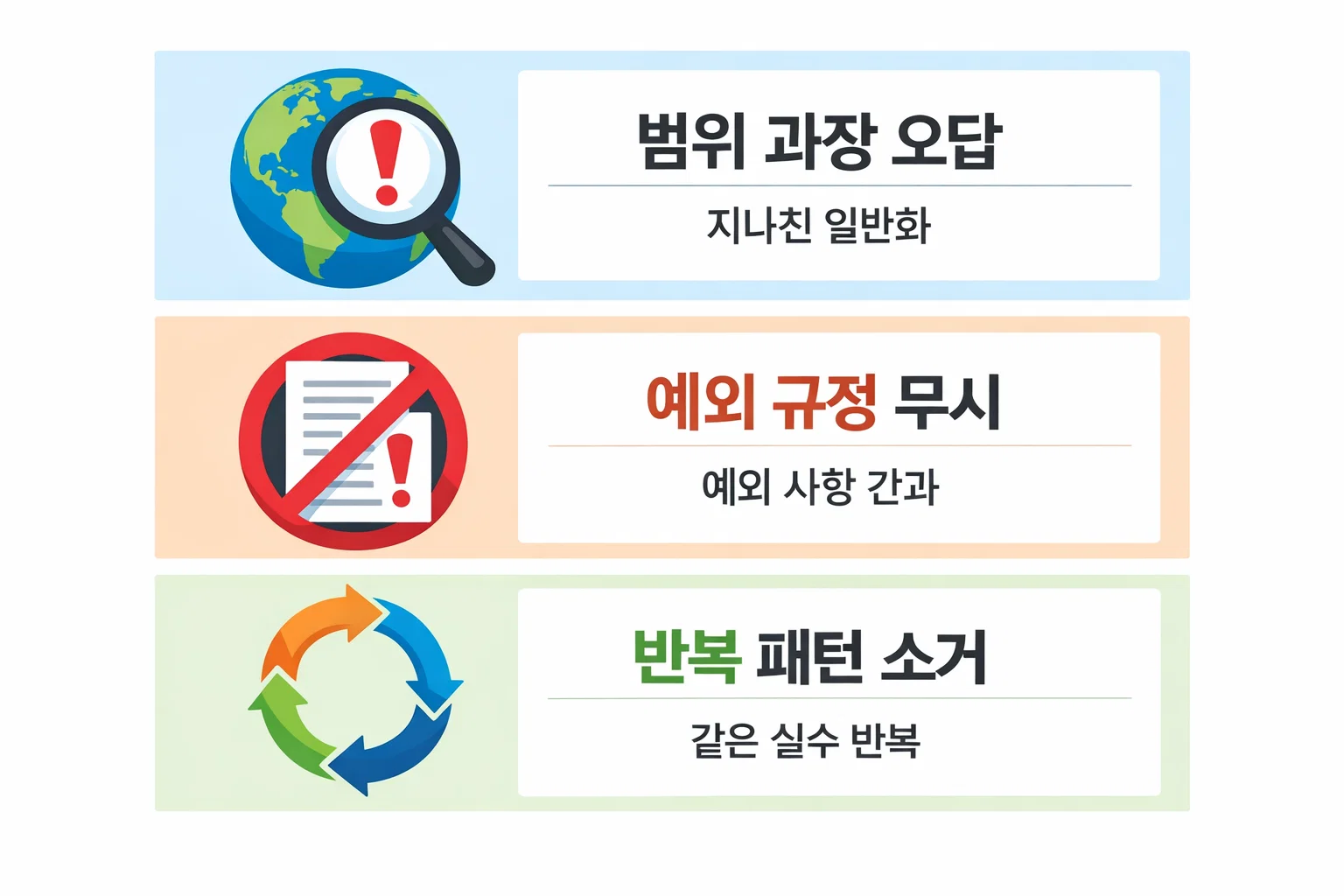 소방안전관리자 2급 기출문제에서 자주 발생하는 범위 과장 오답&middot;예외 규정 누락&middot;반복 실수 유형을 소거법 관점에서 정리한 이미지