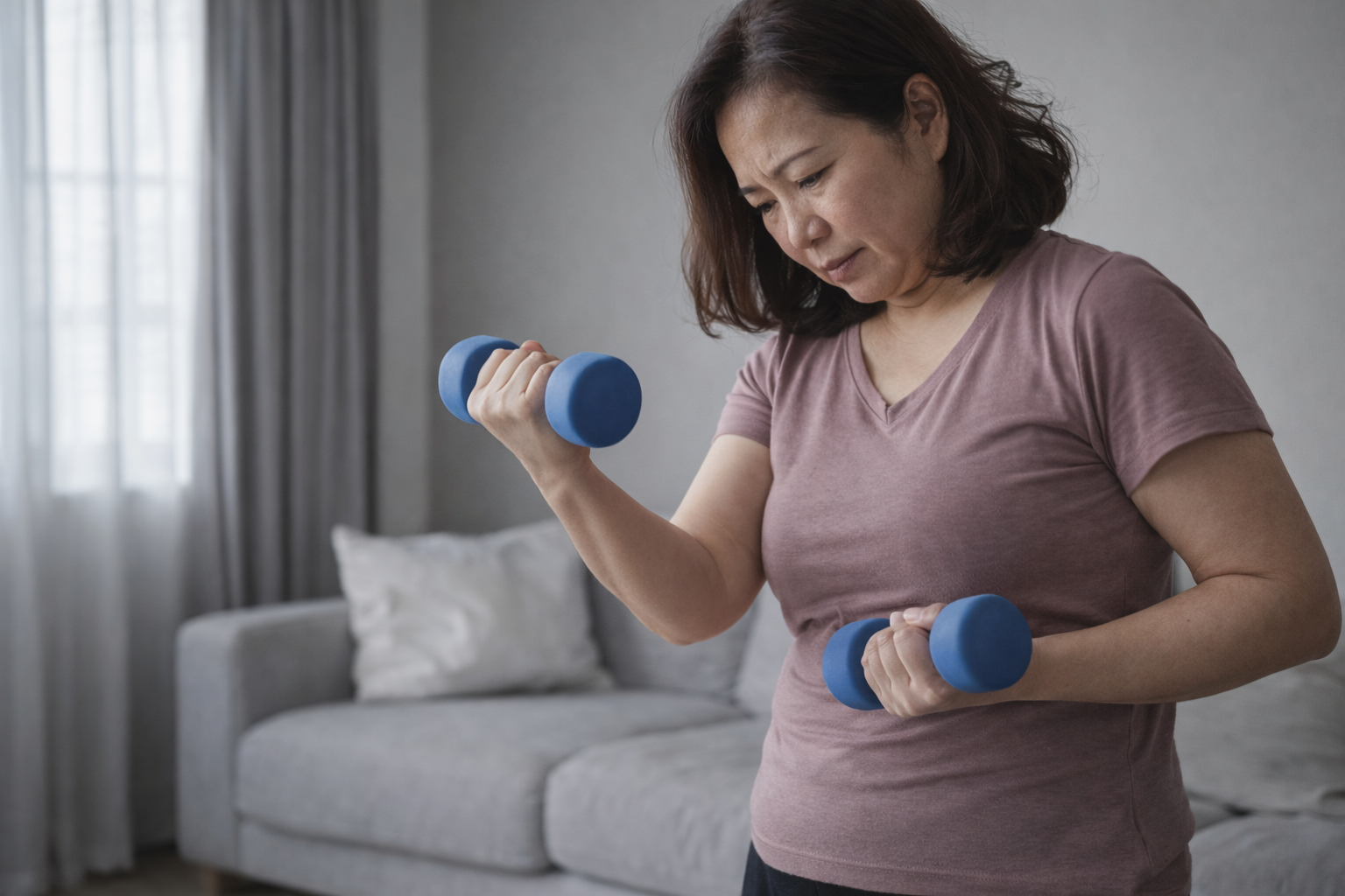 중년 근력운동 하는 이미지